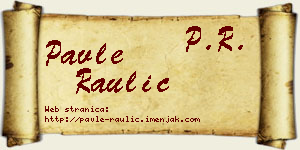 Pavle Raulić vizit kartica
